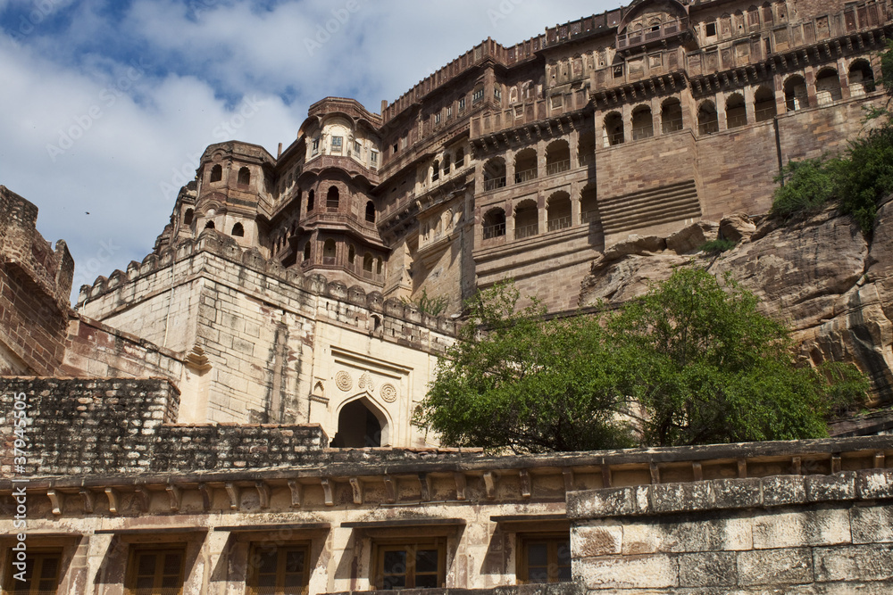 Meherangarh Fort and its palace in Jodhpur, Rajasthan, India
