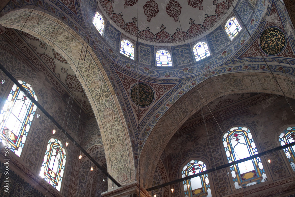 Interior of Blue mosque in Istanbul, Turkey