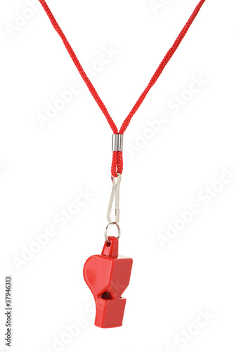 Sports whistle with a lace