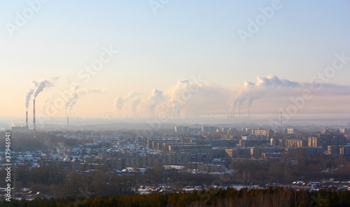 Chimney-stalks pollute atmosphere