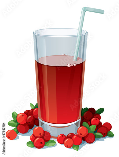 Glass of cranberry juice