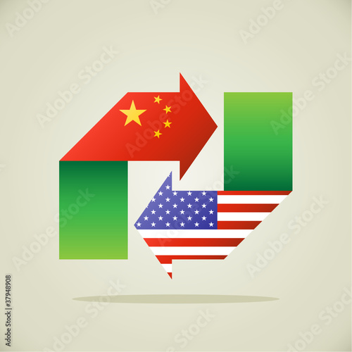 China, USA, Pfeile