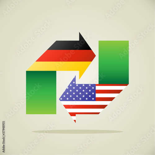 Deutschland, USA, Pfeile, Beziehung
