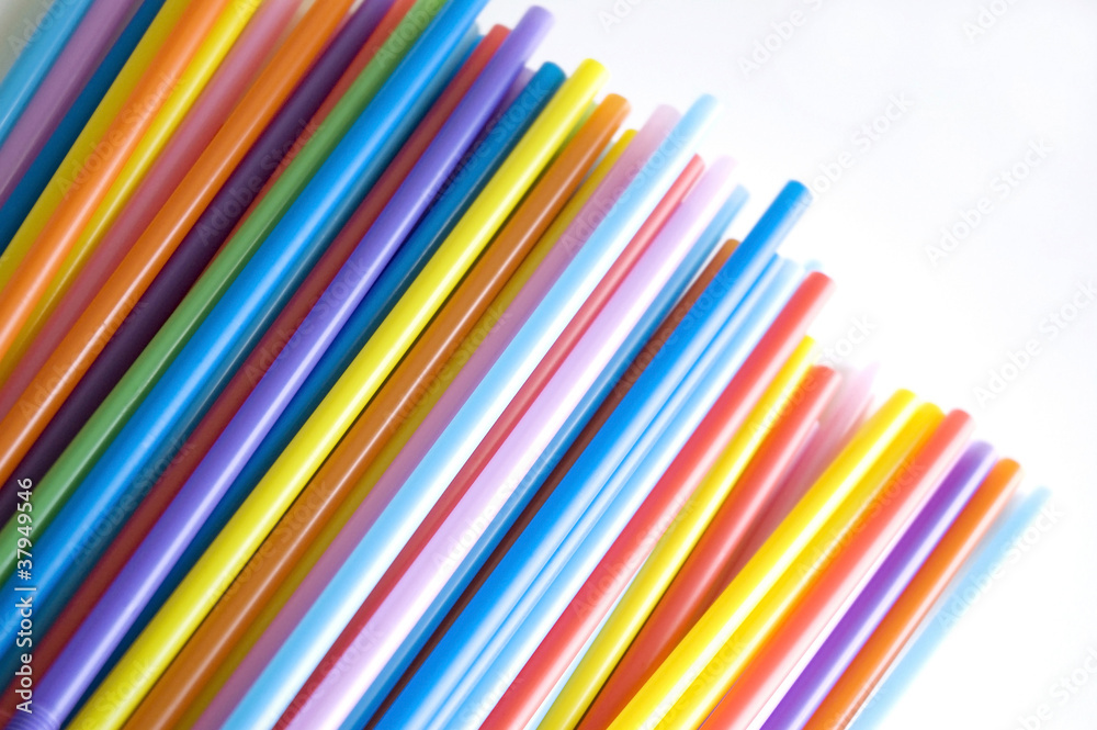 colorful straws on white background colorful straws on white background