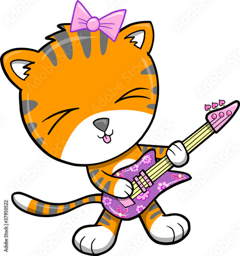 Rock Star Tiger Vector Illustration