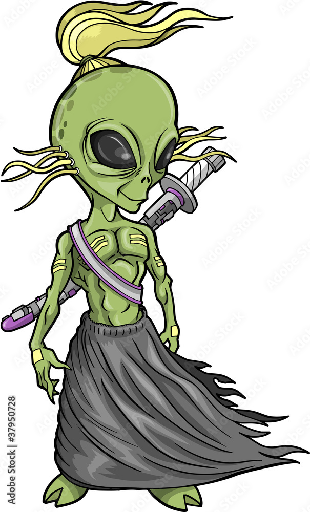 Naklejka premium Alien Warrior Vector