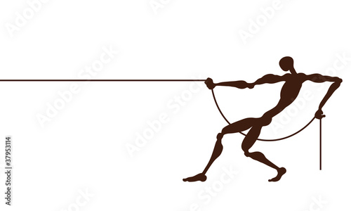 A Strong Man Who Pulls the Rope.