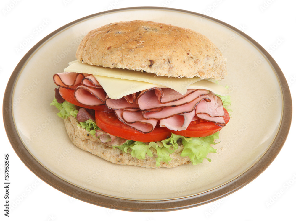 Ham, Cheese & Salad Roll Ham, Cheese & Salad Roll