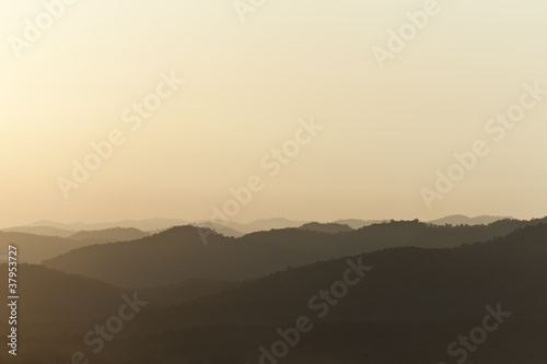 Sunset behind mountains