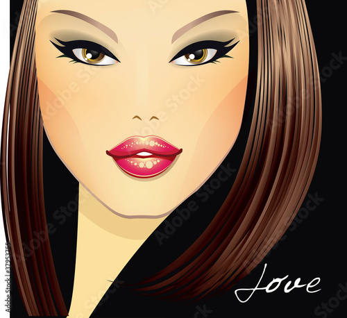 Vector Portrait of a Beautiful Woman
