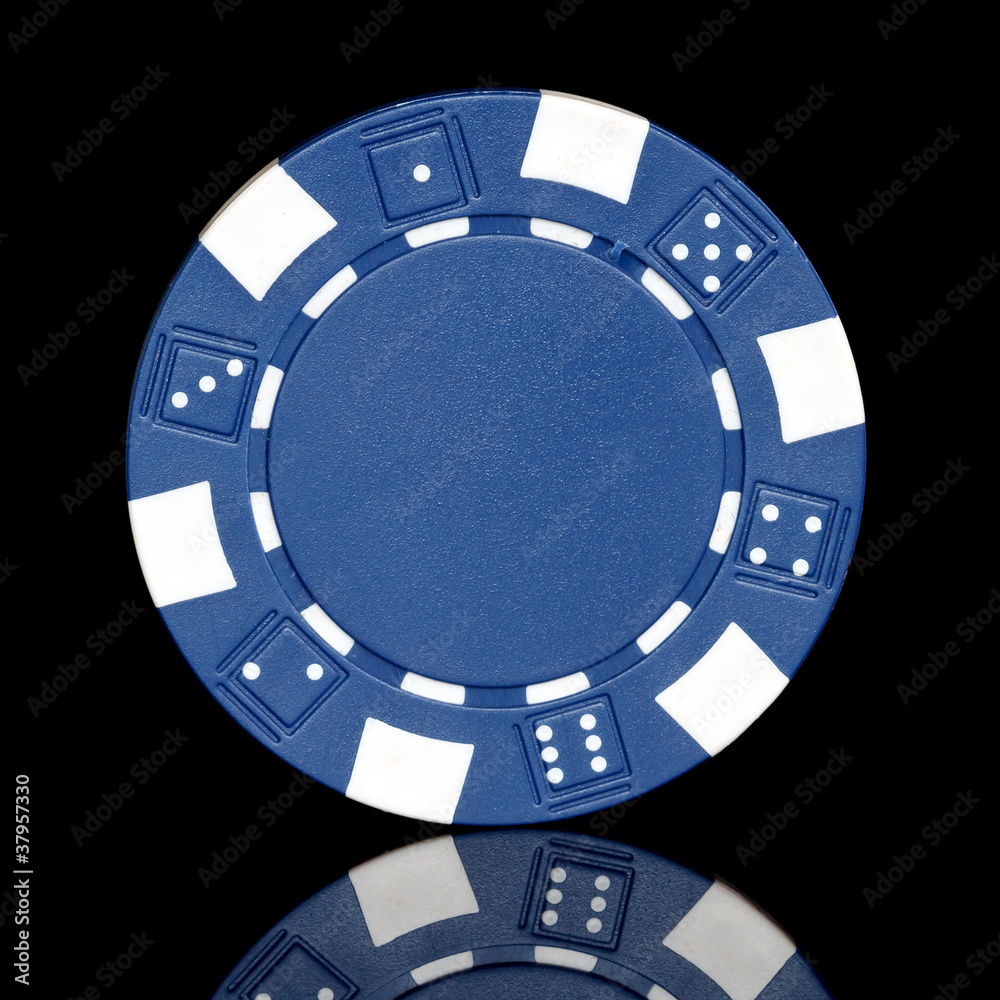Naklejka premium blue poker chip