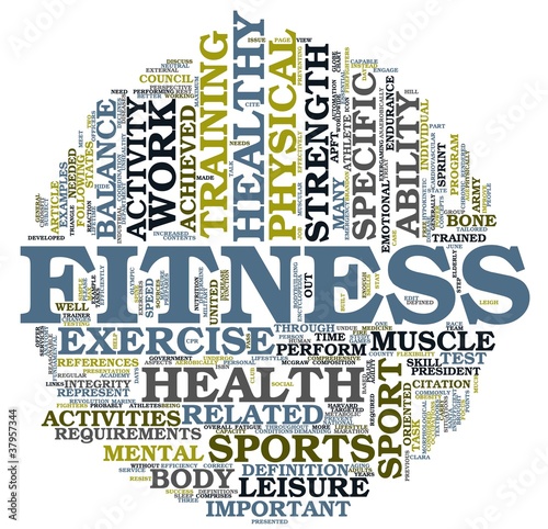 Fitness and health concept in tag cloud #37957344