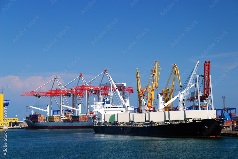 cargo ship in port cargo ship in port