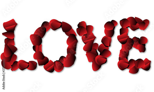 love typo with leaf rose