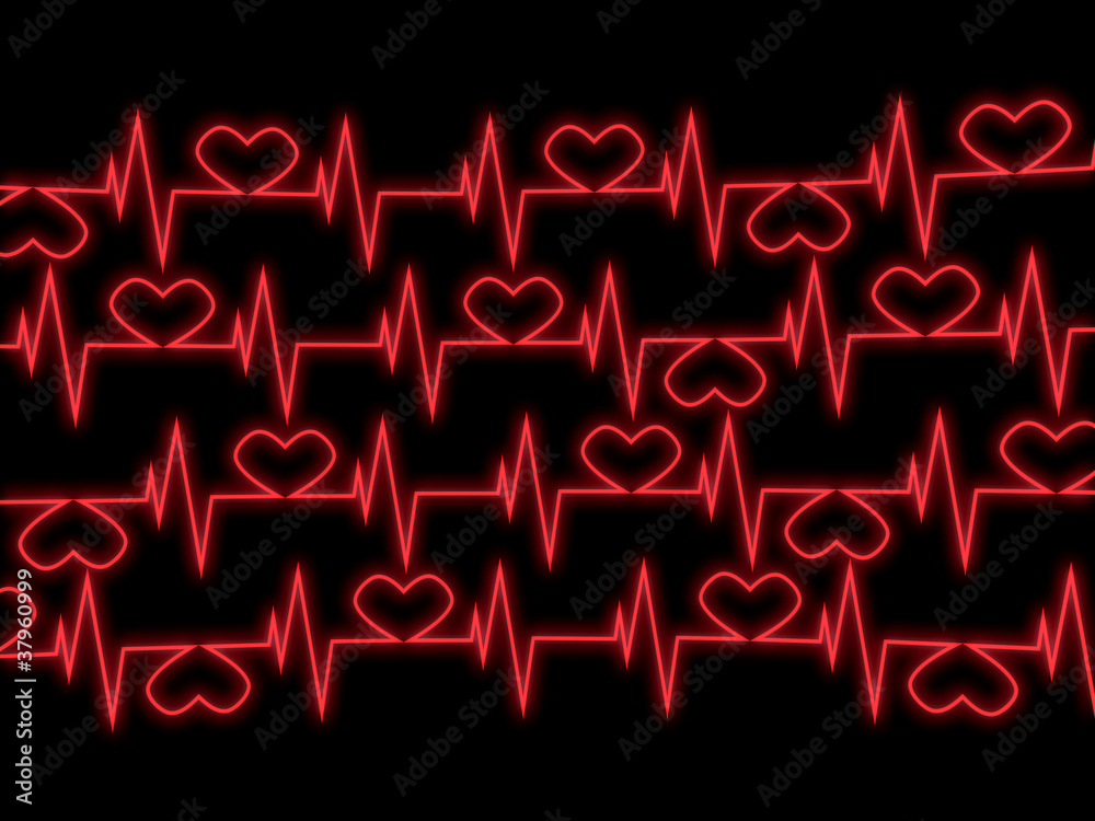 Cardiogram. 3D abstract image