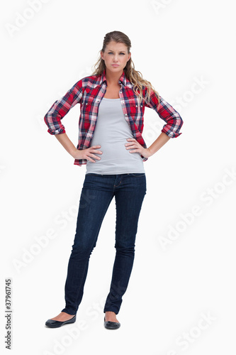 Portrait of a young woman posing