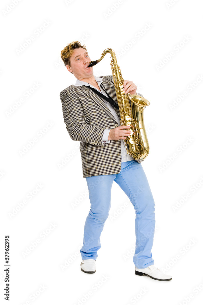 Fototapeta premium Man playing the saxophone.