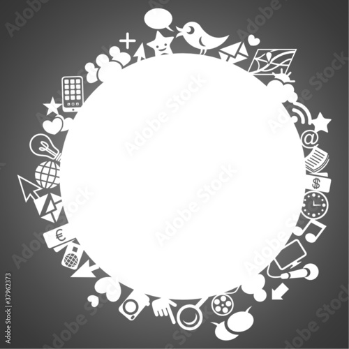 Circle, silhouette, media icons