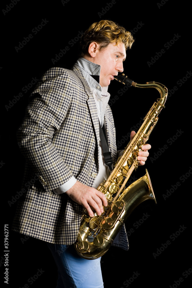 Fototapeta premium Man playing the saxophone