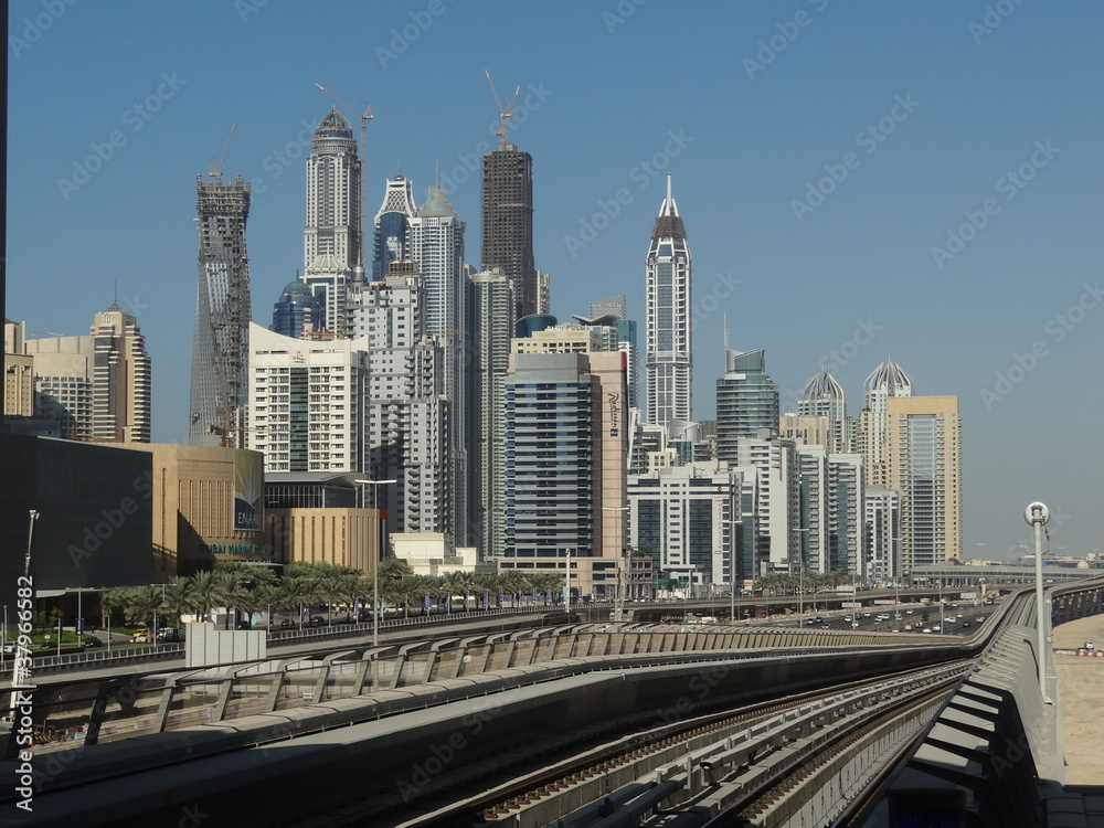 Dubai skyline, skyscraper, UAE, Vereinigte Arabische Emirate