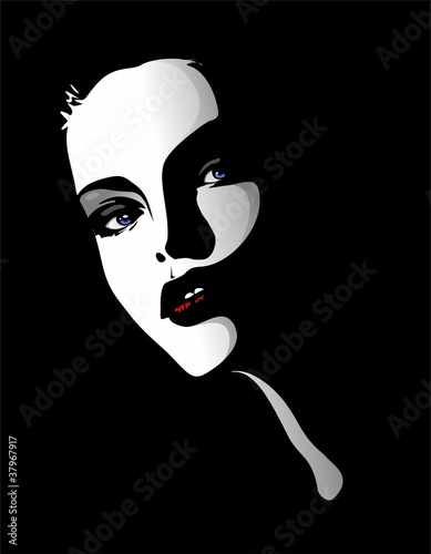 Viso Ritratto Bella Ragazza-Beautiful Girl's Portrait-Vector
