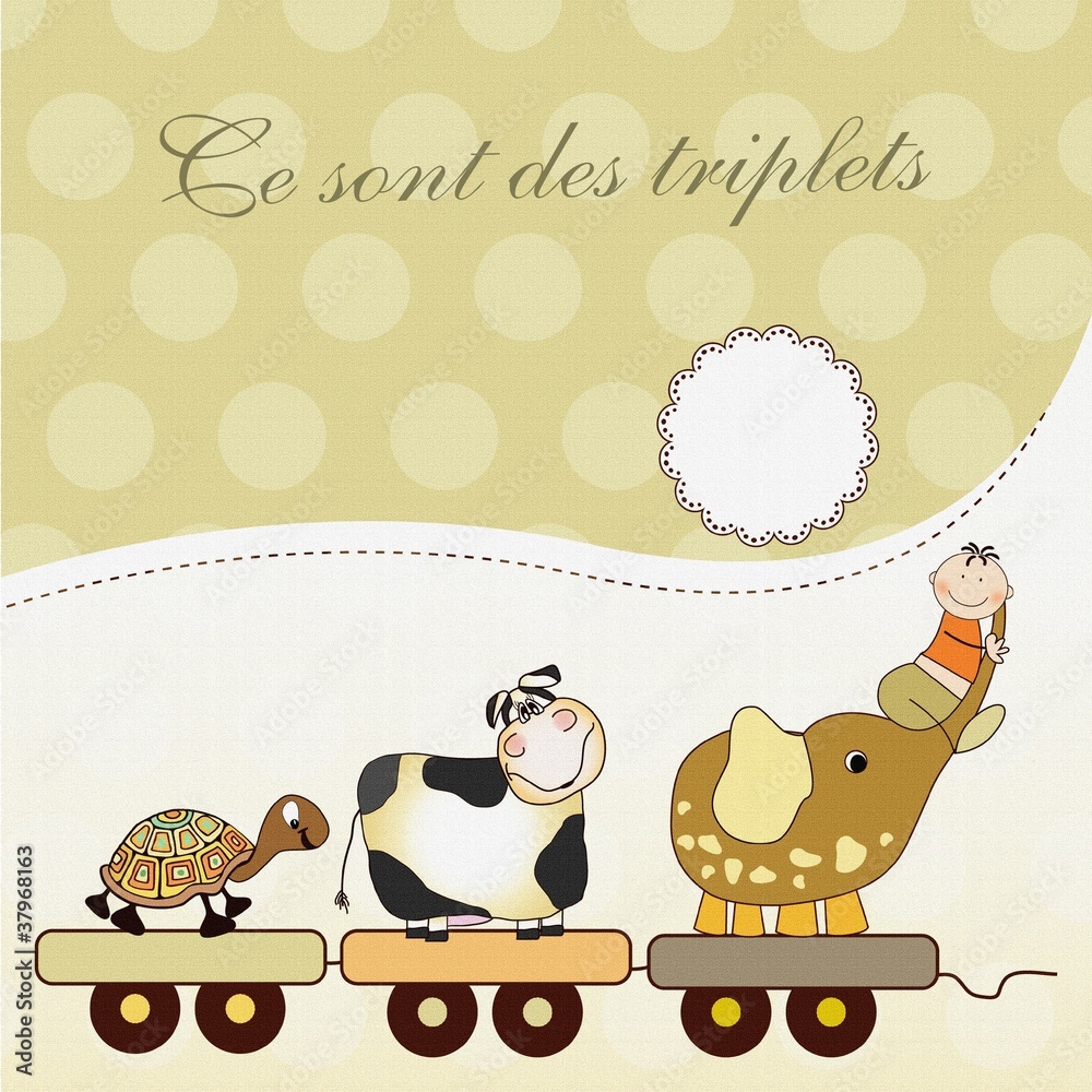 Obraz premium naissance triplets(carte)