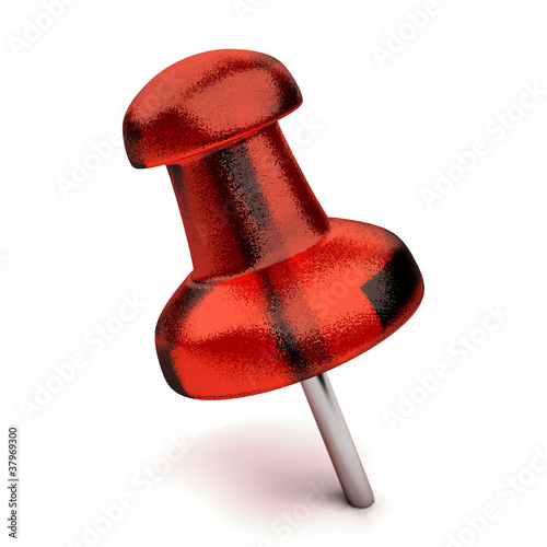 3d red isolated transparent thumbtack photo