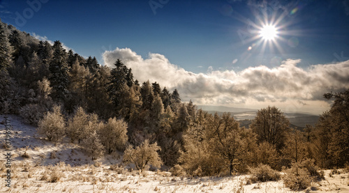 Winter landscape with snow in mountains Sitno  Slovakia
