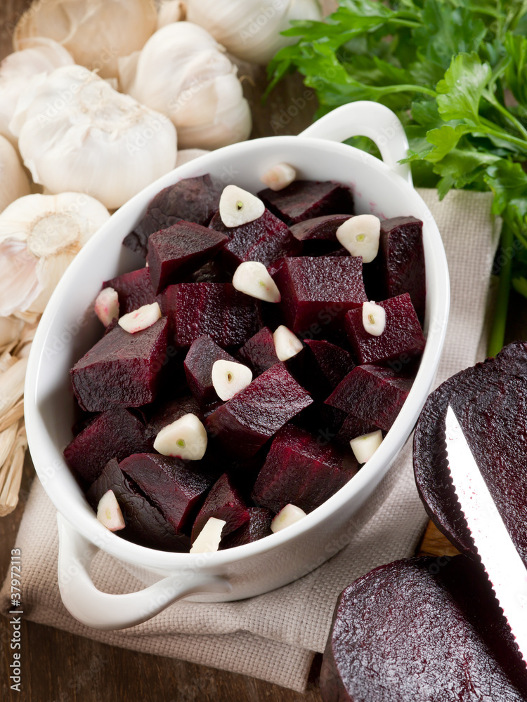 salad with beet and garlic salad with beet and garlic