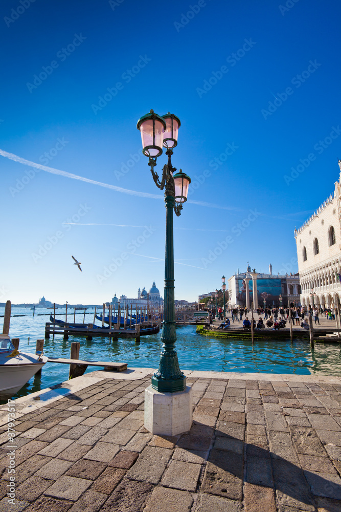 Venice, Grand Canal, Gondola, Santa Maria della Salute, Doges Pa