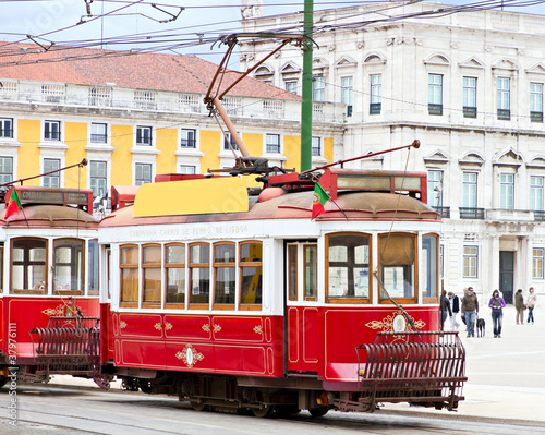 red tram of Lisbon, Portugal