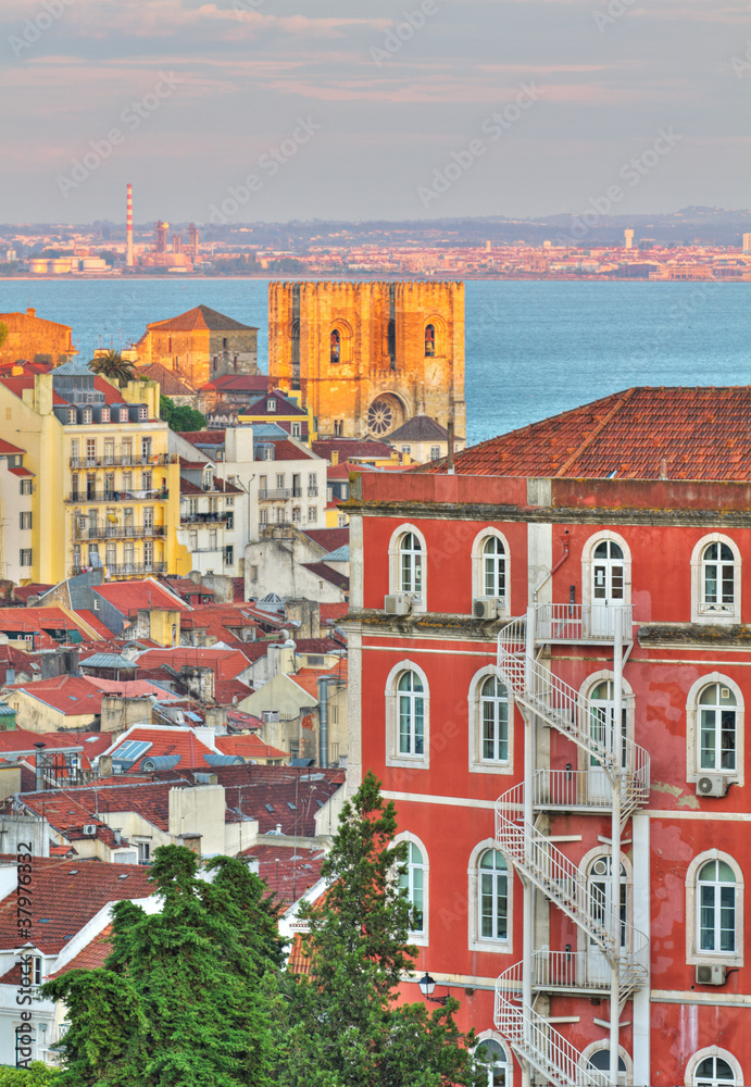 Lisbon at sunset, Portugal