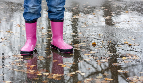 Boots in a puddle