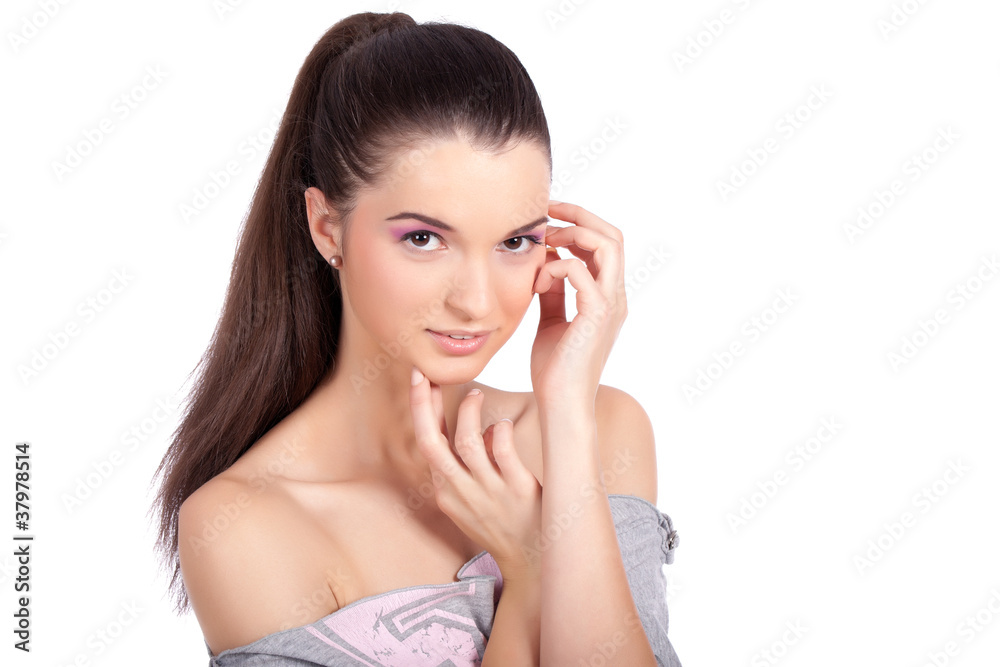 Pony tail beautiful young woman Pony tail beautiful young woman