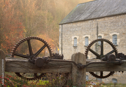 rusty old machinery wheels
