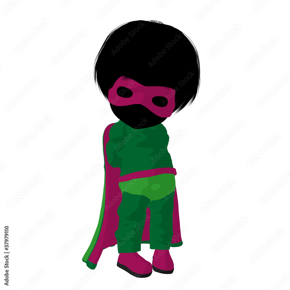 Little Super Hero Girl Illustration Silhouette Little Super Hero Girl Illustration Silhouette