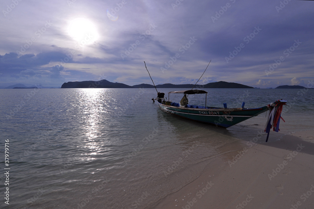 Fotografie thailande bateau coucher de soleil