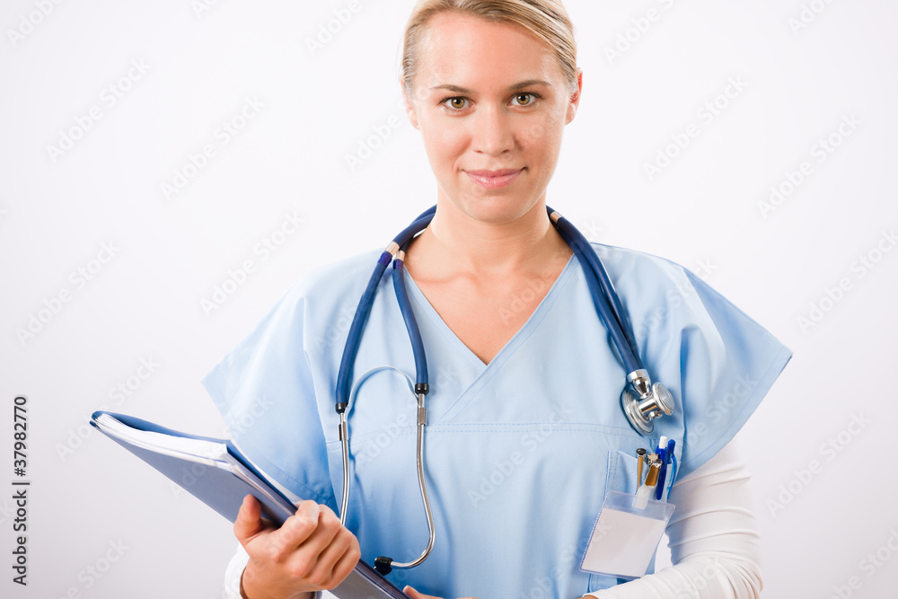 Medical person: Nurse / young doctor female Medical person: Nurse / young doctor female