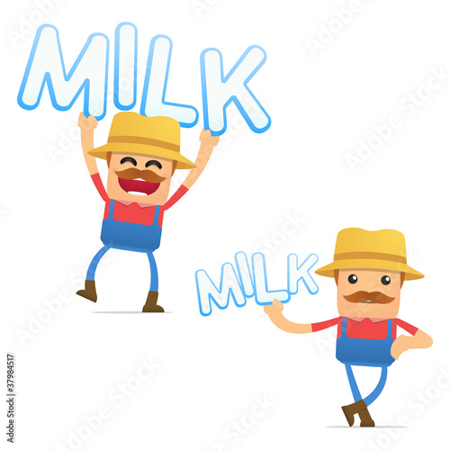 set of funny cartoon farmer