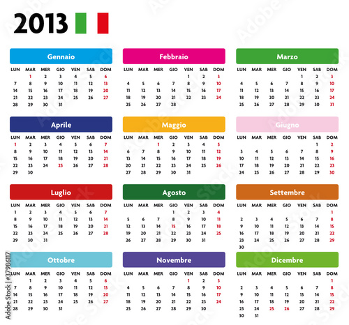 Base calendario 2013 Italiano con festività