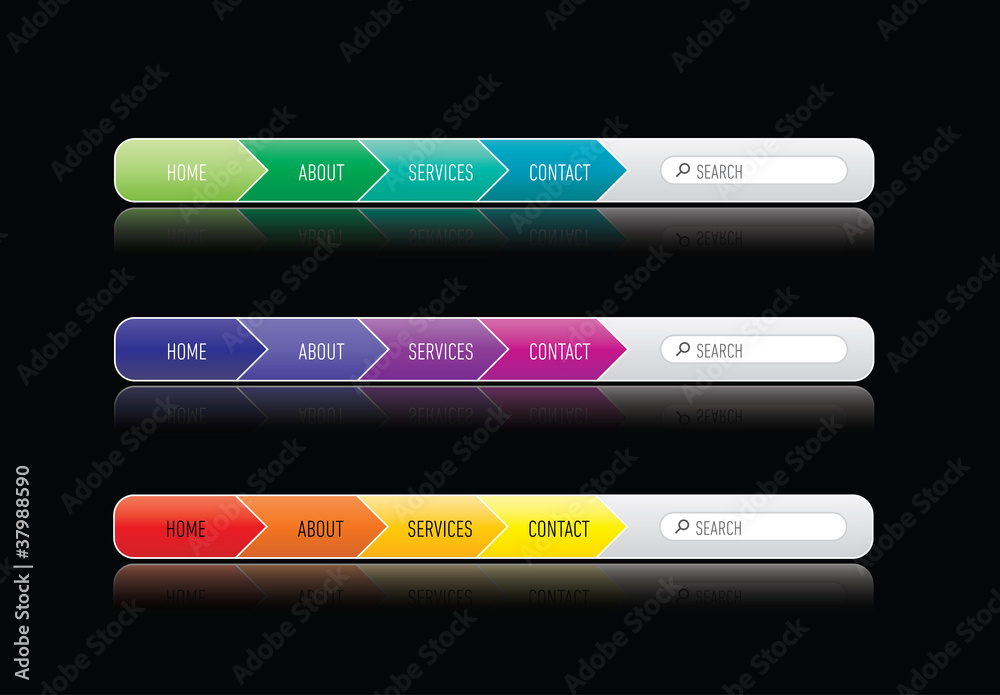 colorized website menu template