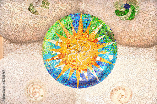 Canvas Print Park Guell in Barcelona, Spain.