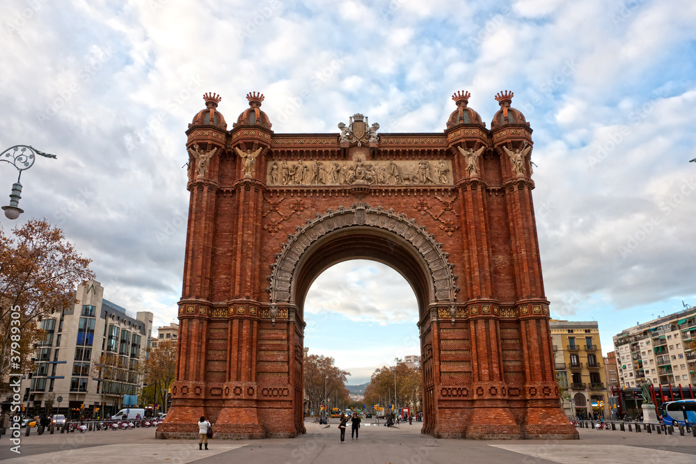 Triumphal Arch in Barcelona, Spain.