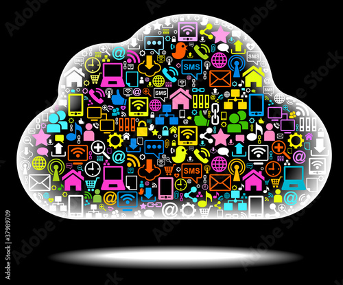 social network cloud black