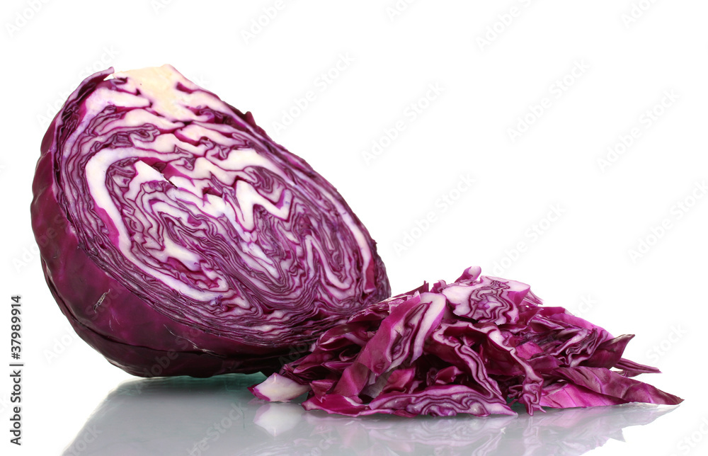 sliced red cabbage isolated on white sliced red cabbage isolated on white