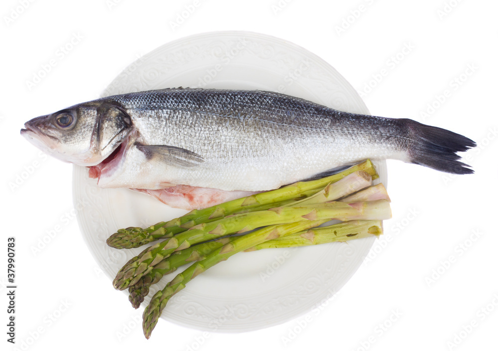 sea bass with asparagus sea bass with asparagus