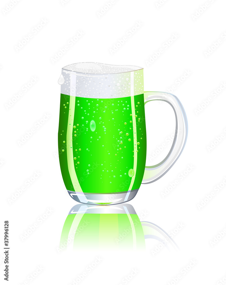 full detailed green beer mug illustration full detailed green beer mug illustration
