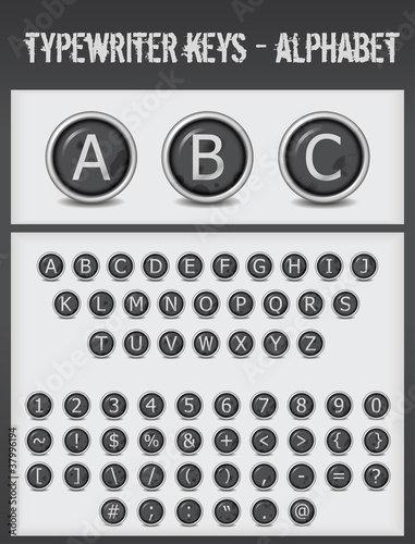 typewriter keys-alphabet-black