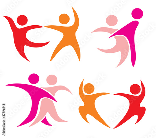 set of dancing couple symbols