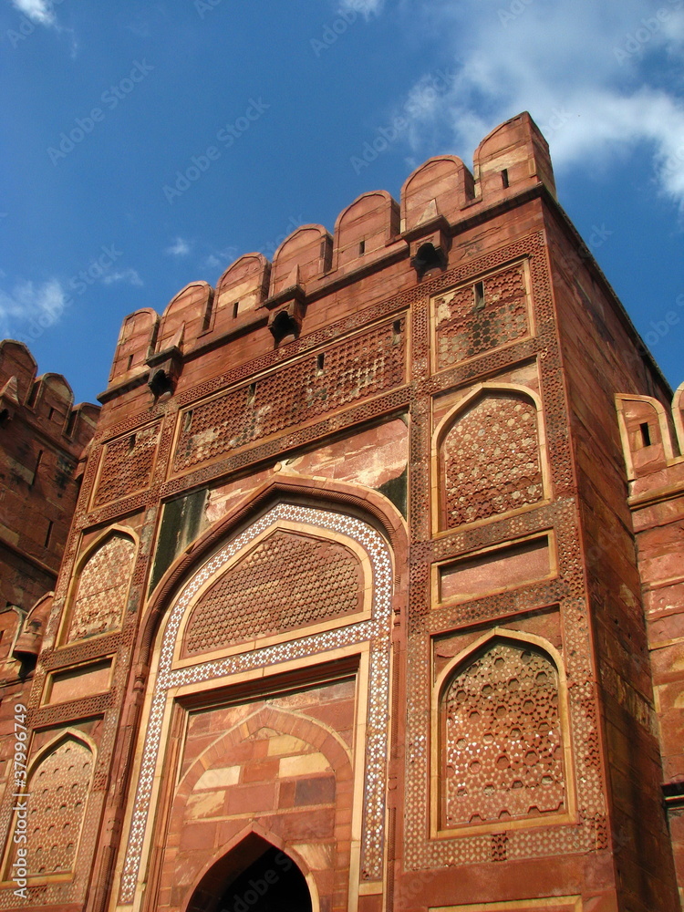 India: Agra Red Fort, Unesco World Heritage site.